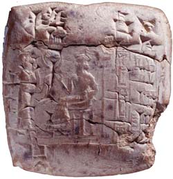 Ancient Cuneiform tablet containing business transaction records